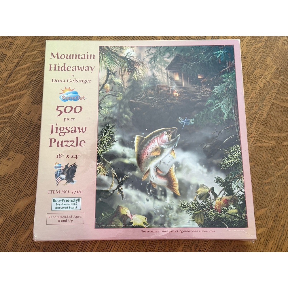 NEW Fish 500‎ Piece Jigsaw Puzzle 18"x24" Mountain Hideaway By Dona Gelsinger